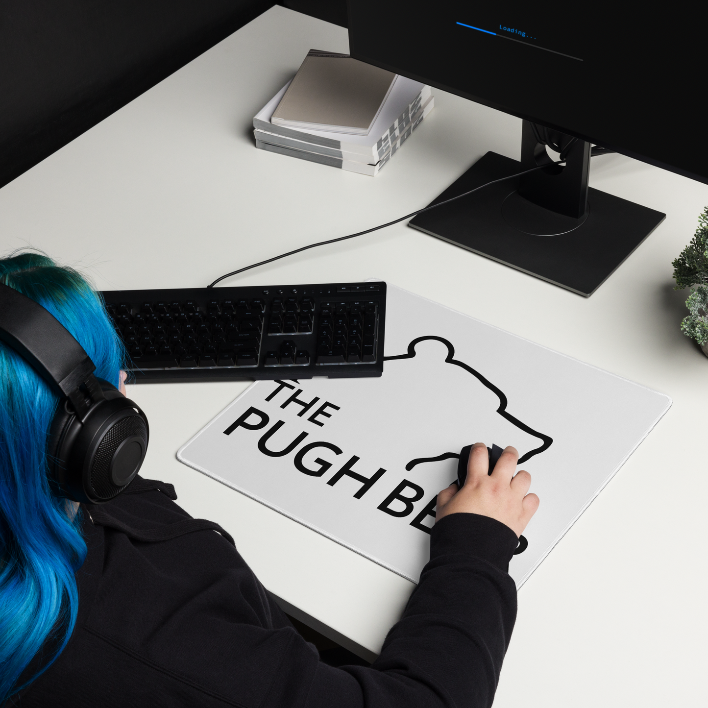 Gaming mouse pad: The PughBear Arctic Twitchy Gamer Pad! (Choose Huge or Huger!)