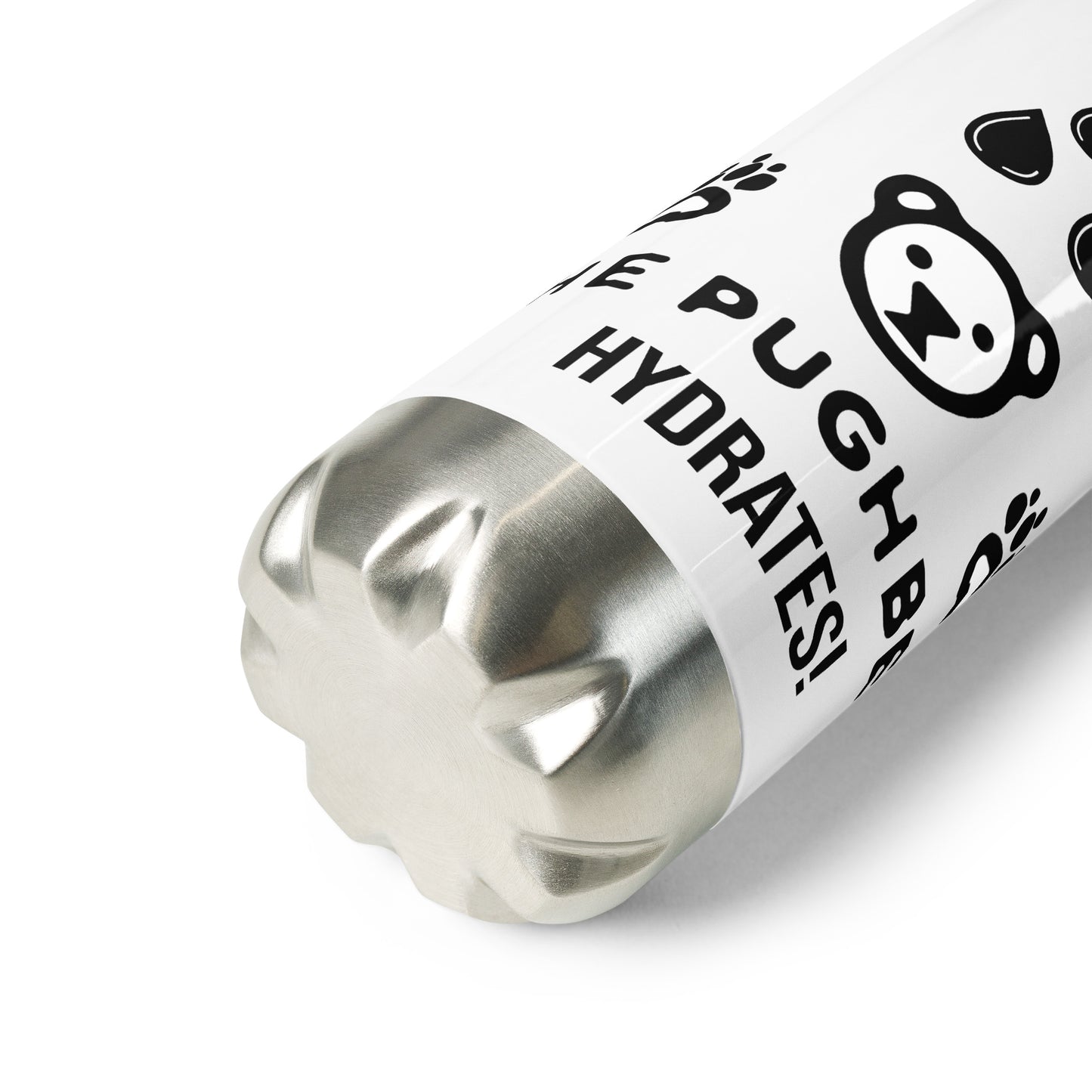 Water Bottle: The PughBear Hydrates Stainless steel water bottle! (Hand-wash only)